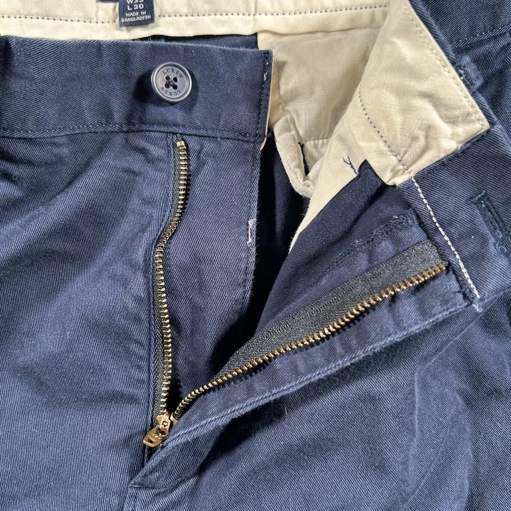 J Crew Chino Pants‎ Mens 34x28 Blue Staight Leg Preppy Everyday Golf Casual